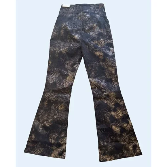 FREE PEOPLE / We The Free Jayde Hi Rise Flare Black Gold Size 28 NWOT - Picture 6 of 8